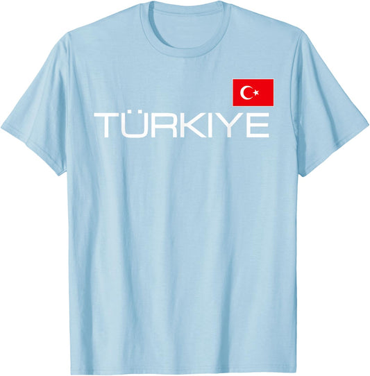 Turkiye Turkey Flag Turkish Sports Jersey Style T-Shirt - T-Shirt | Light Blue