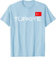 Turkiye Turkey Flag Turkish Sports Jersey Style T-Shirt - T-Shirt | Light Blue