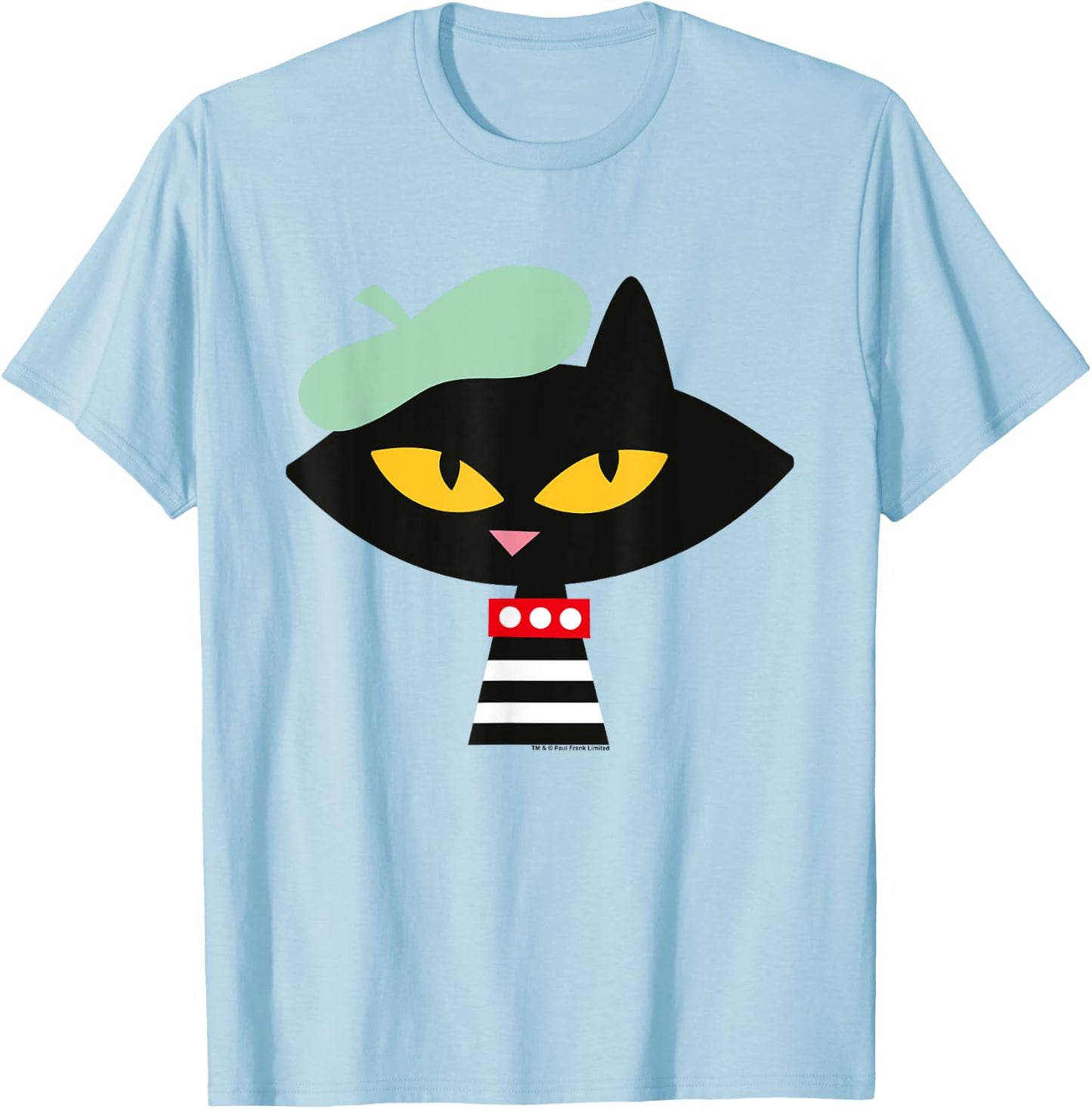 Paul Frank Mika Cat Beret Men Women Girls Kids T-Shirt - T-Shirt | Light Blue