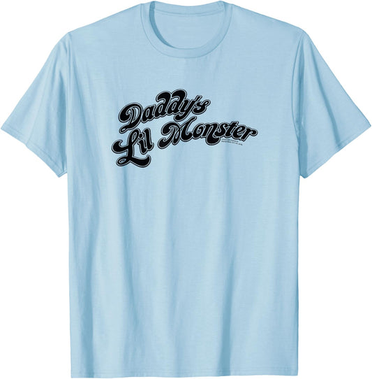 Suicide Squad Harley Quinn Daddy's Lil' Monster , White T-Shirt - T-Shirt | Light Blue