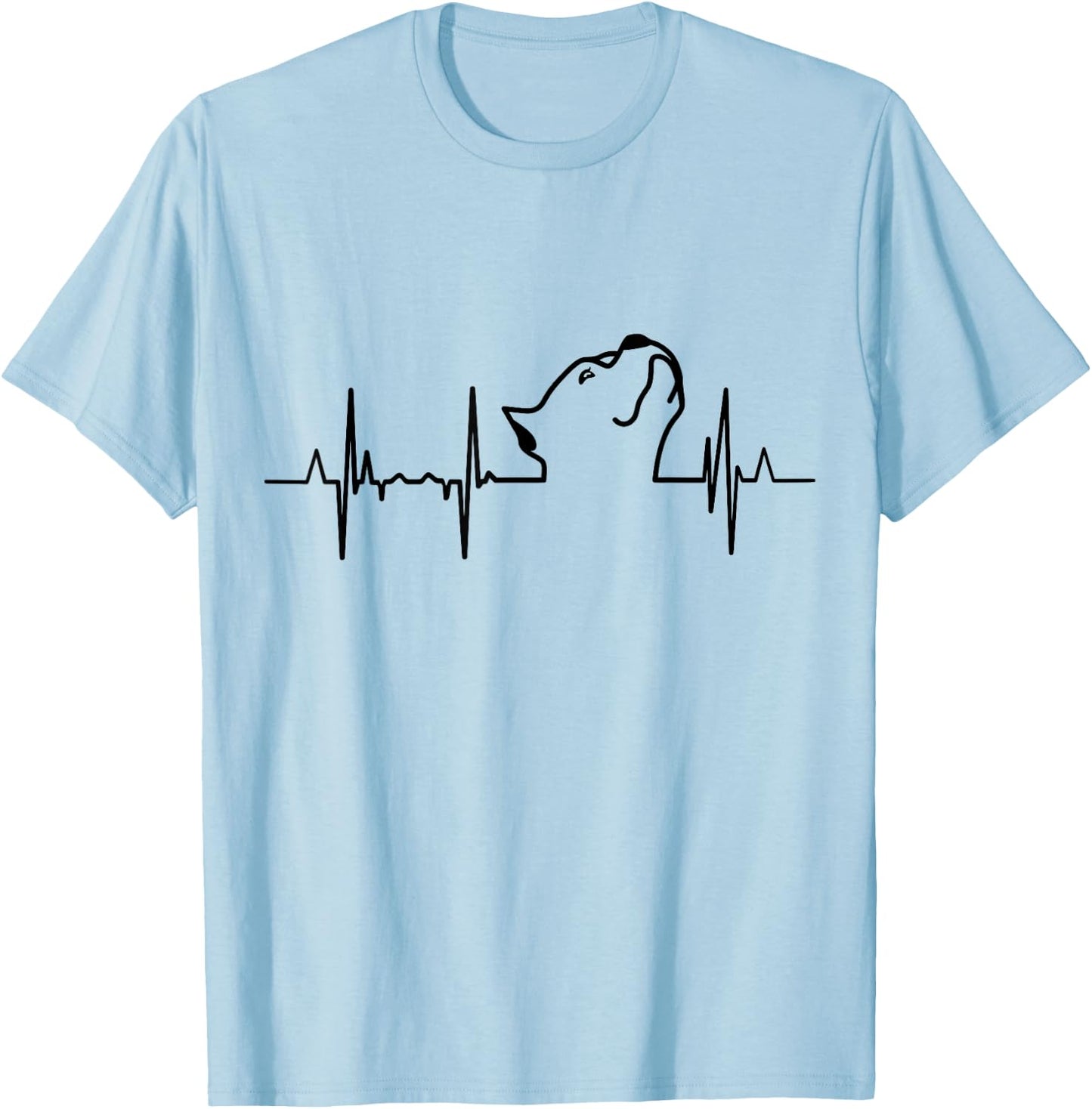 My Heart Beats For Pitbull ECG T-Shirt - T-Shirt | Light Blue