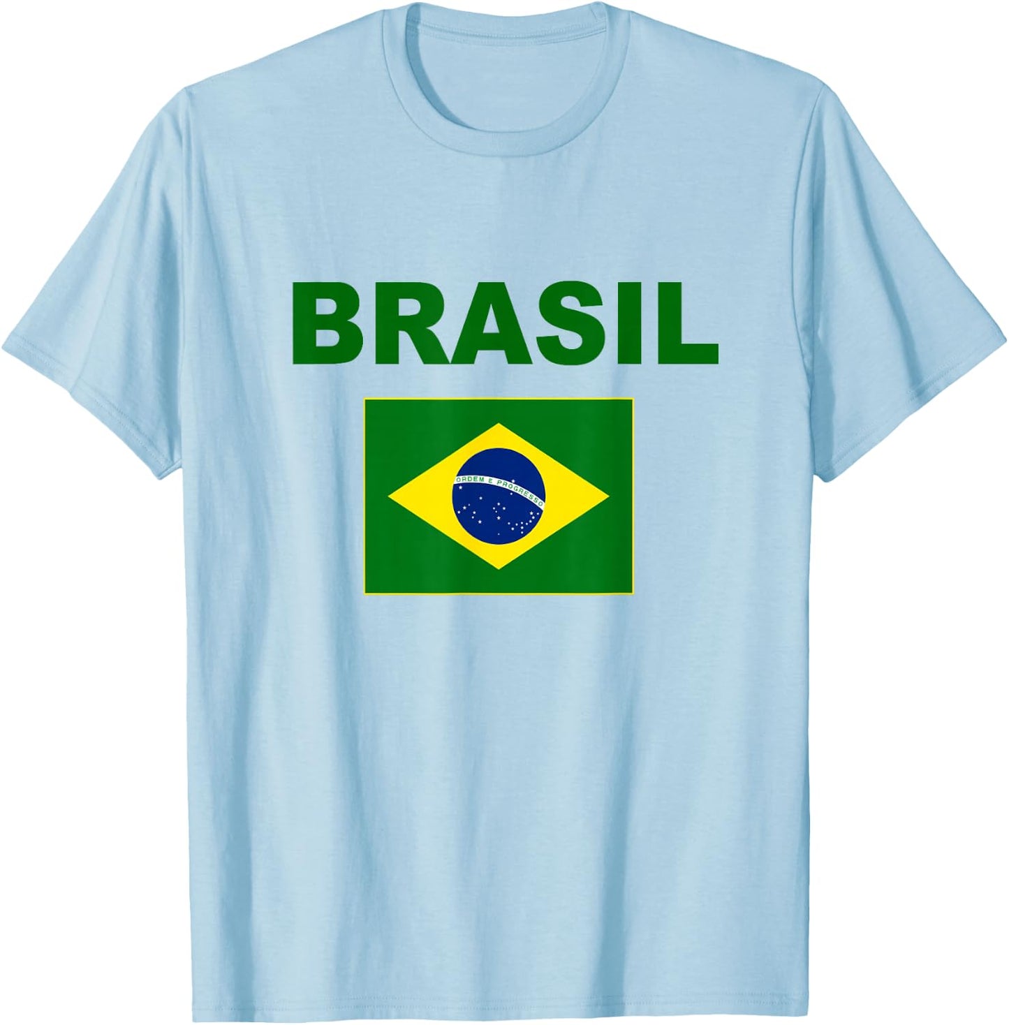 Brazil Flag Cool Brazilian Flags Men Women Brasil T-Shirt - T-Shirt | Light Blue