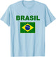 Brazil Flag Cool Brazilian Flags Men Women Brasil T-Shirt - T-Shirt | Light Blue