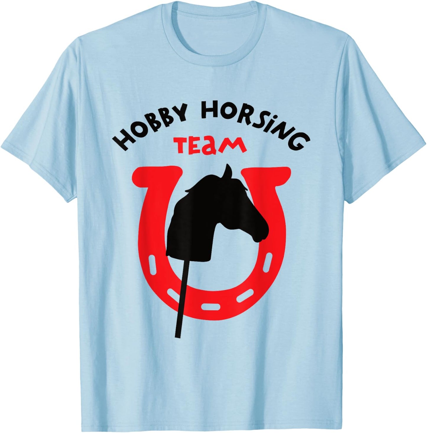 Men's Hobby Horsing Team Rider Riding Horses Father Horse , White T-Shirt - T-Shirt | Light Blue