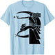 Art Deco Woman Moon Dog T-Shirt - T-Shirt | Light Blue