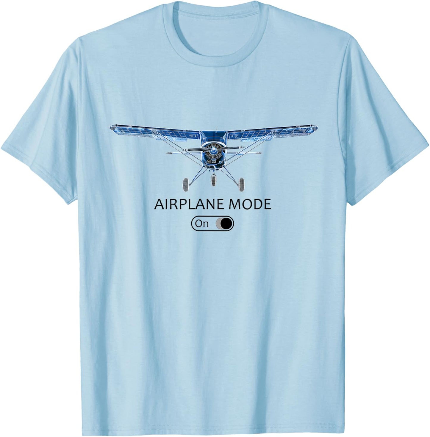 Pilot C172 Flying Airplane Mode On T-Shirt - T-Shirt | Light Blue