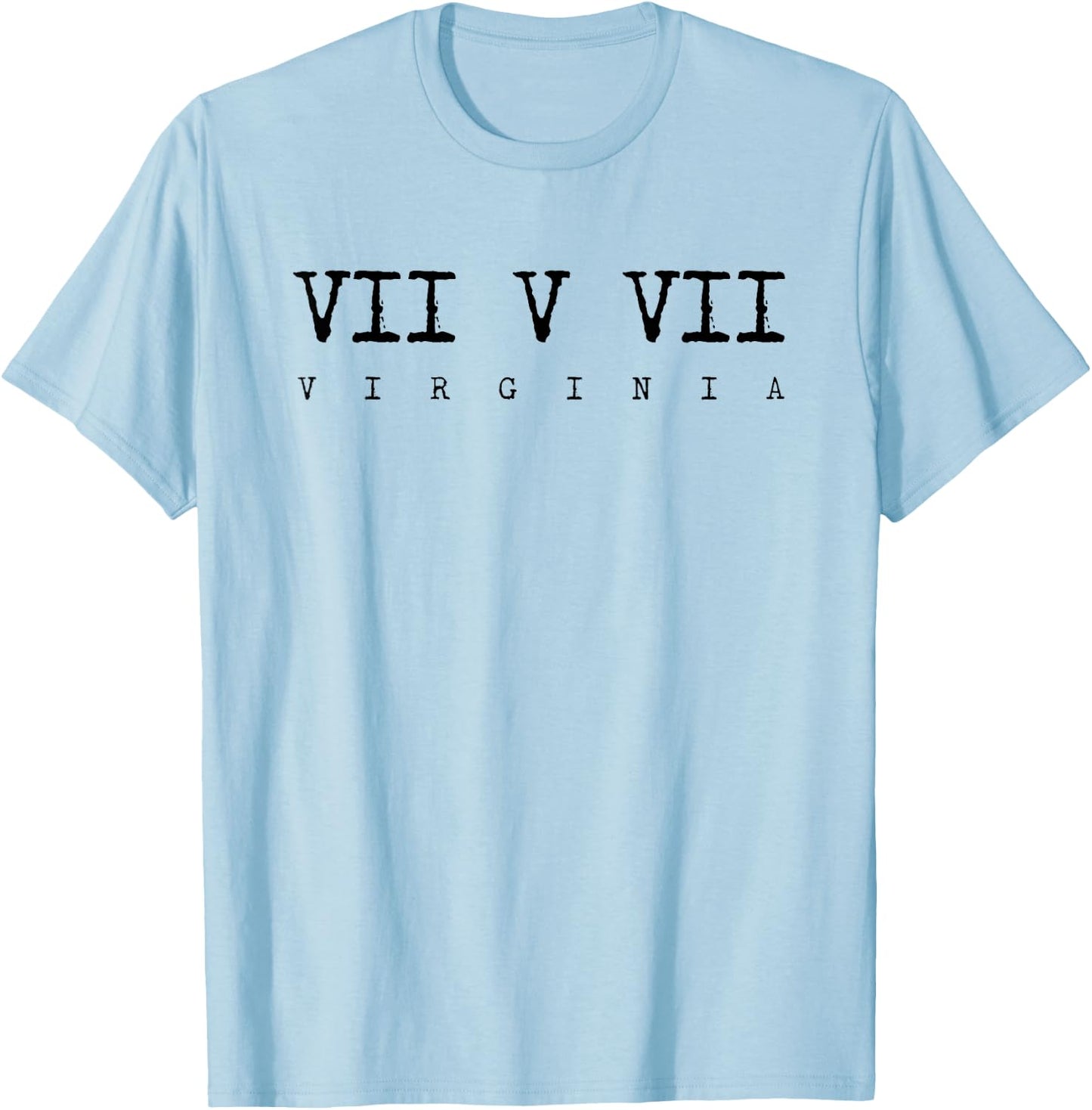 Roman Numeral Area Code Shirt 757 Virginia Gift T-Shirt - T-Shirt | Light Blue