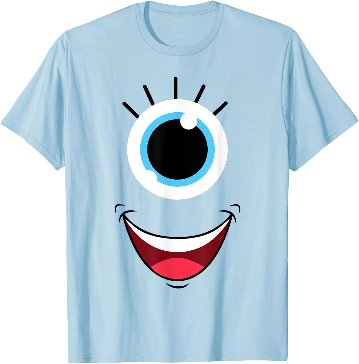 Funny Scary Monster Eyeball Face Easy Halloween Costume T-Shirt - T-Shirt | Light Blue