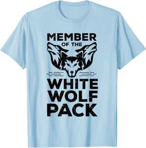 Cool Member Of The White Wolf Pack Wolf Lovers T-Shirt - T-Shirt | Light Blue