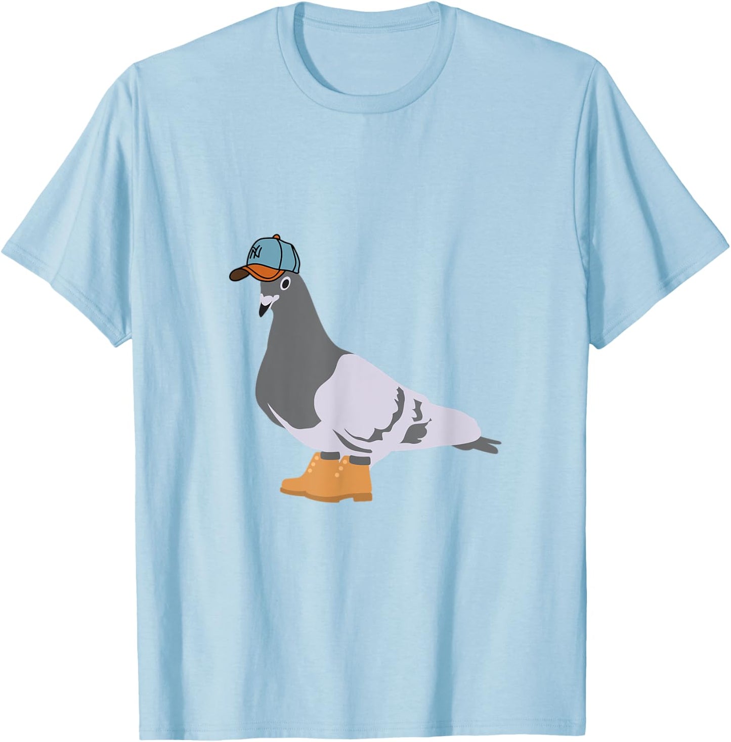 New York City Pigeon Bird Baseball Cap Boots T-Shirt - T-Shirt | Light Blue