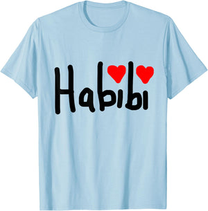 Habibi Schriftzug mit Herzchen T-Shirt - T-Shirt | Light Blue