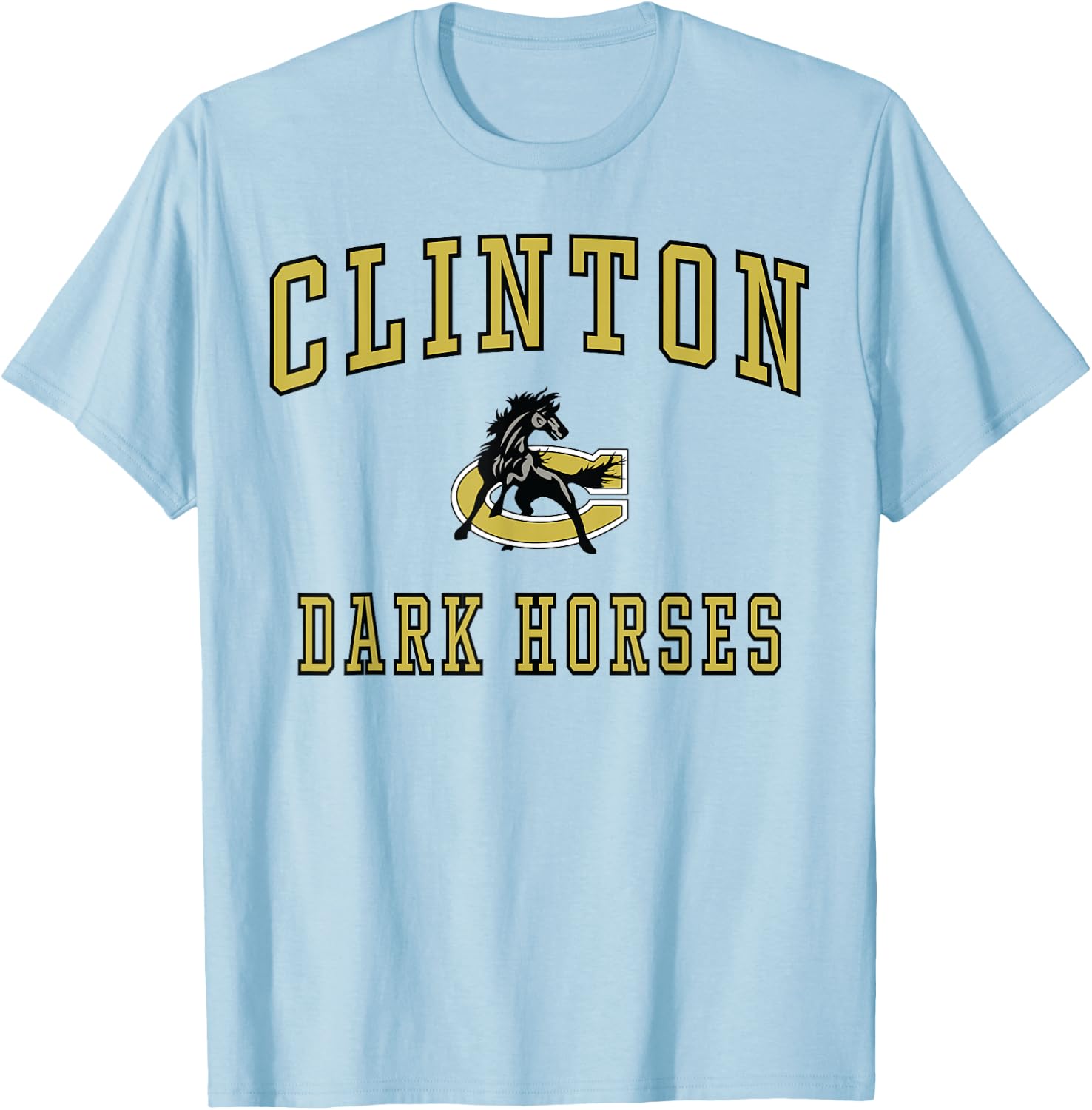 Clinton High School Dark Horses T-Shirt - T-Shirt | Light Blue