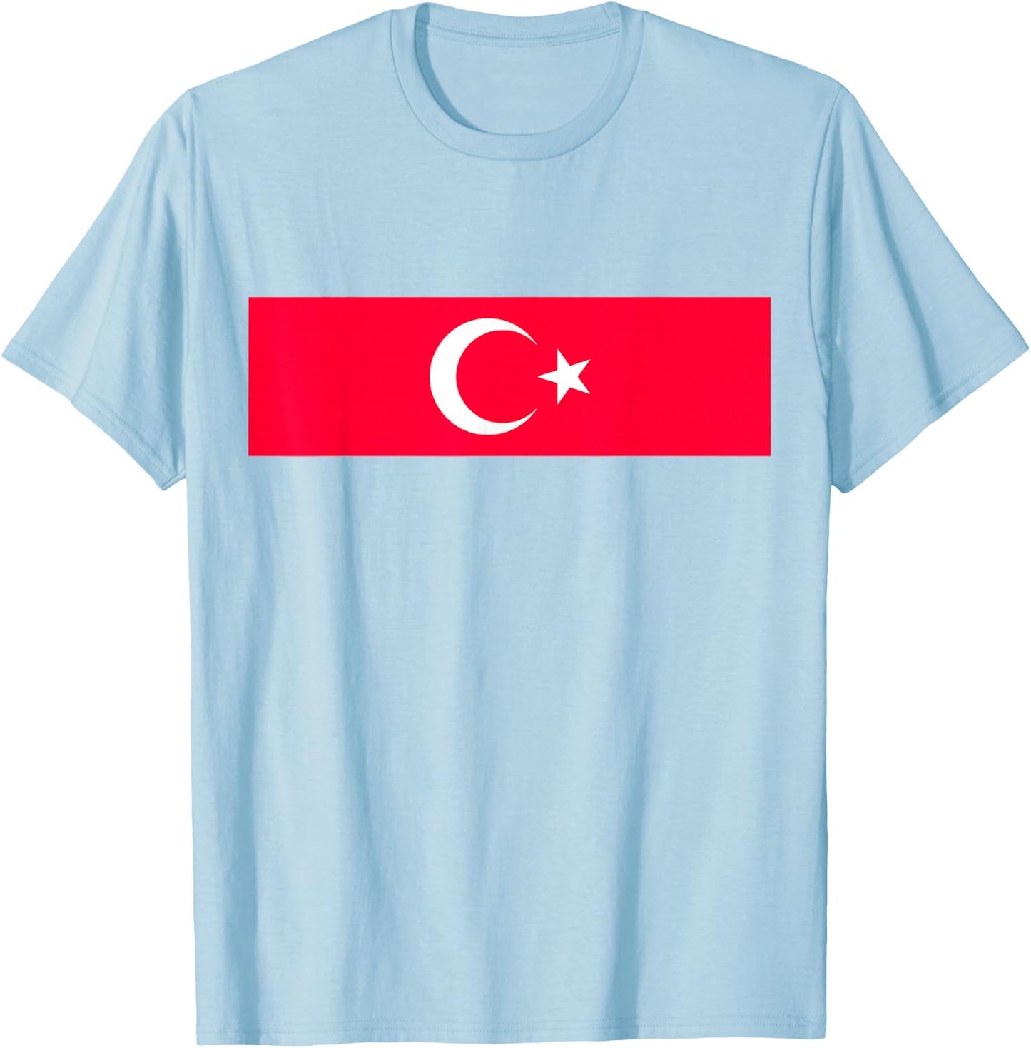 Turkish Flag , white, S T-Shirt - T-Shirt | Light Blue