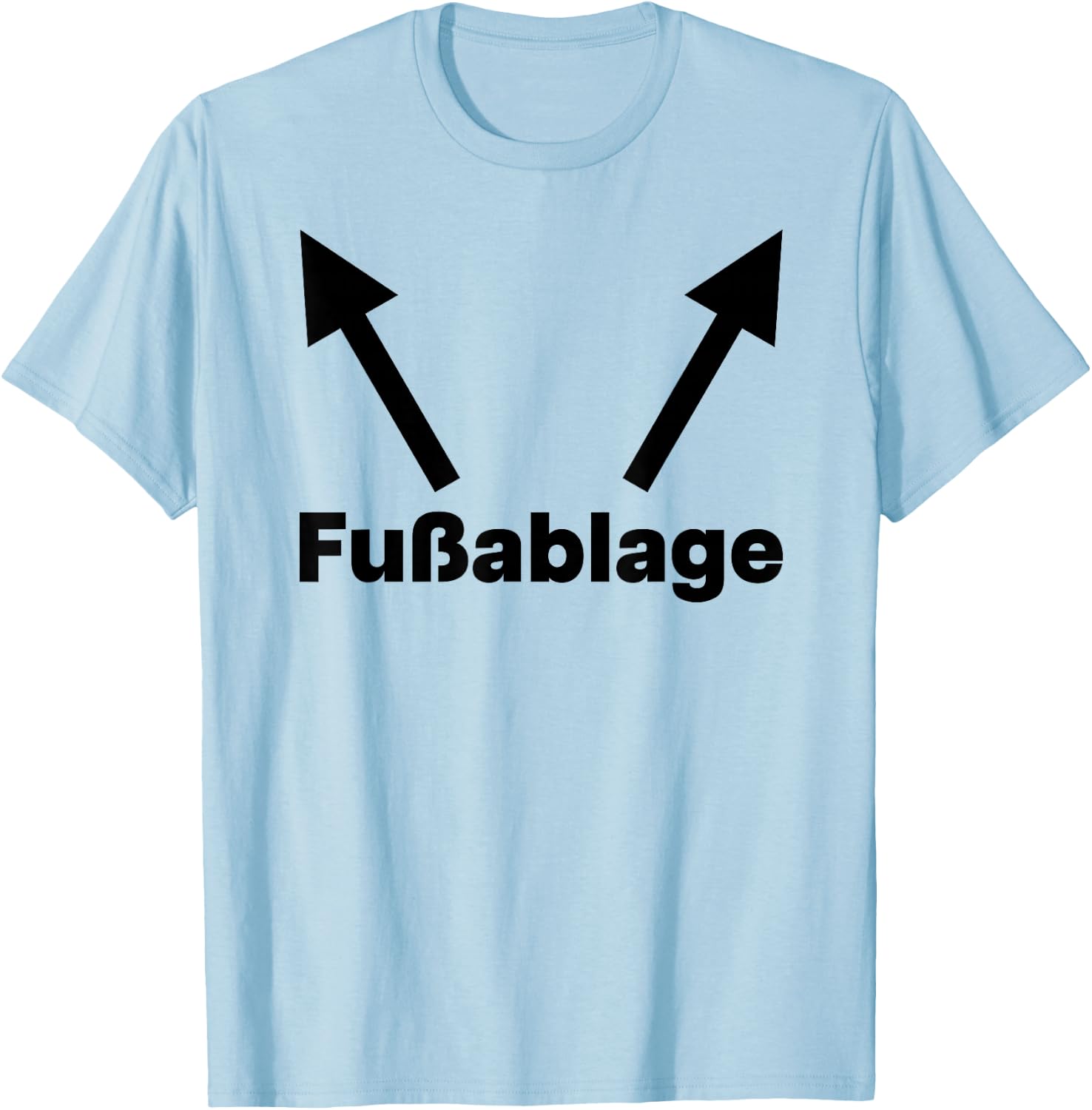 with German Text "Ironie Füßrege" [German Language], White T-Shirt - T-Shirt | Light Blue