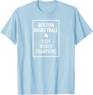 2024 World Champions - Boston Basketball T-Shirt - T-Shirt | Light Blue