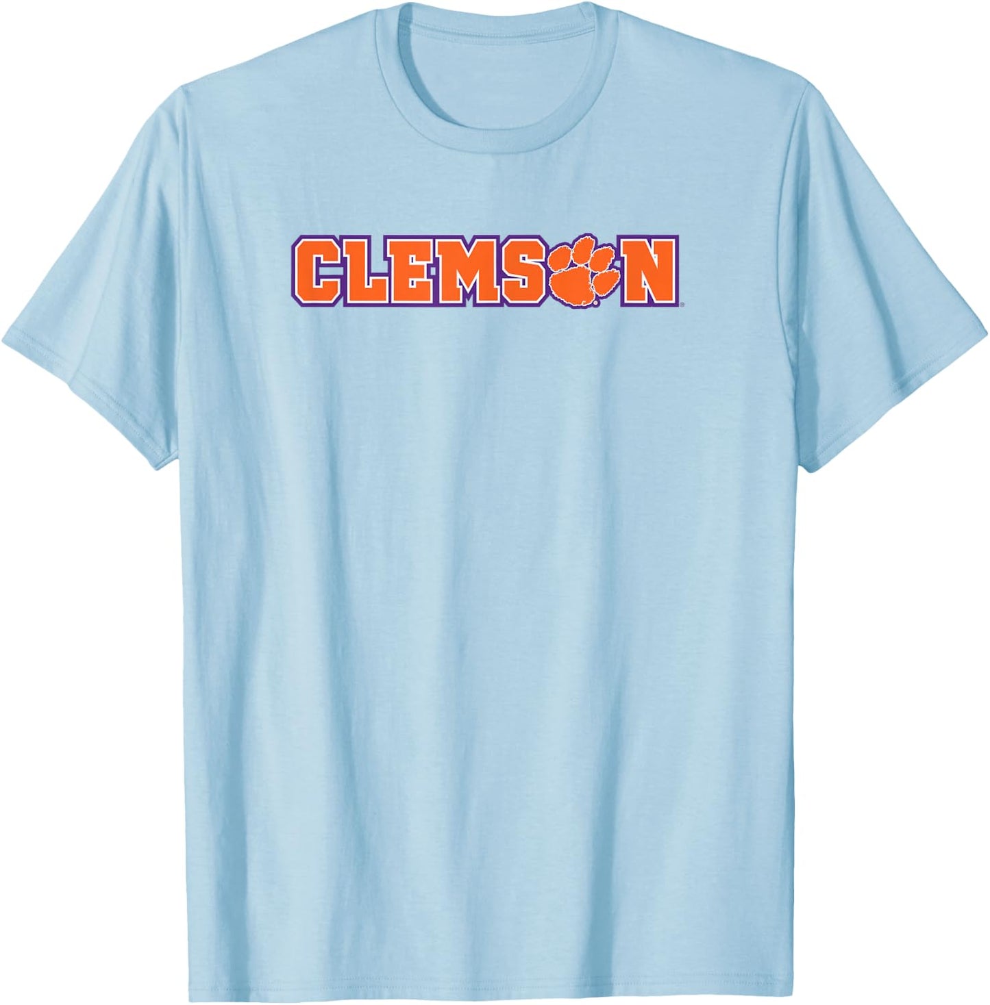 Elite Authentics Clemson Tigers Classic Paw White Officially Licensed T-Shirt - T-Shirt | Light Blue