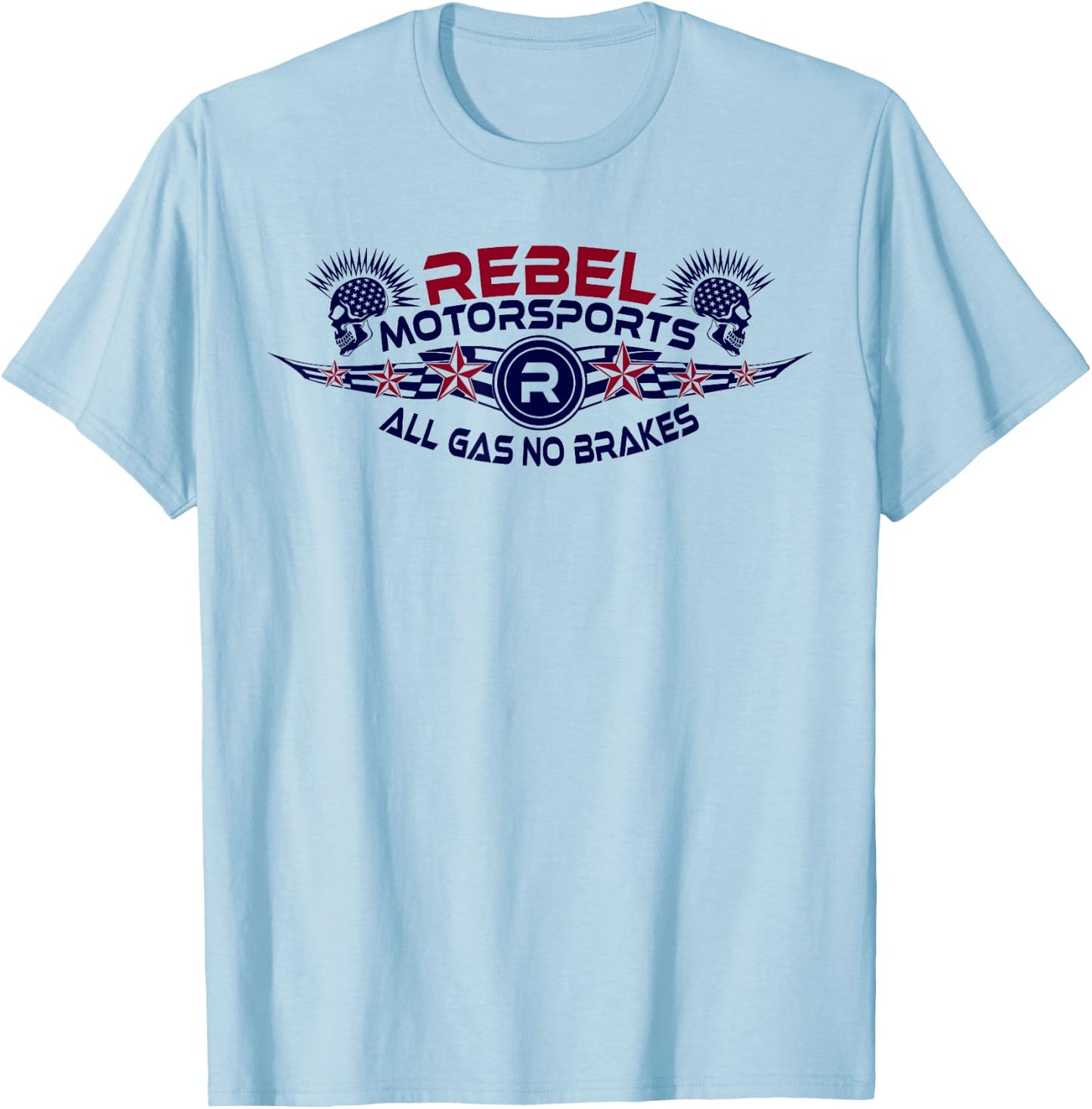 Rebel Motorsports Star-struck All Gas No Brakes T-Shirt - T-Shirt | Light Blue