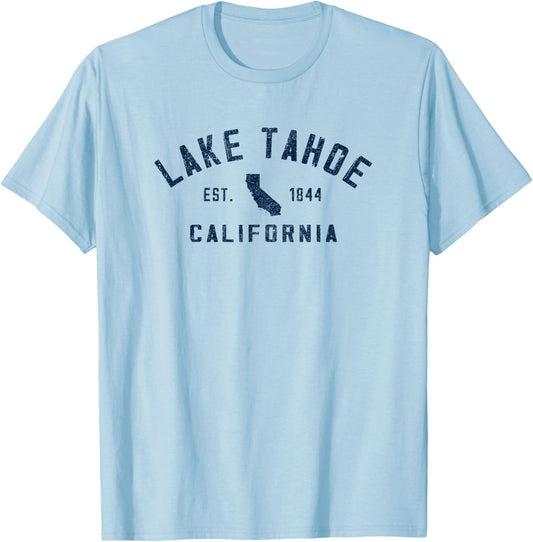 Vintage Lake Tahoe California Souvenir Retro T-Shirt - T-Shirt | Light Blue