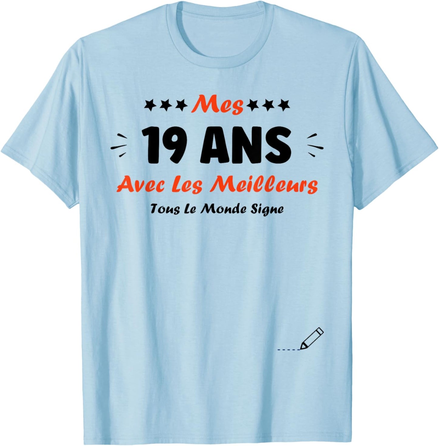 Signature 19 Years Birthday Humour 19 Years to Sign , white, S T-Shirt - T-Shirt | Light Blue