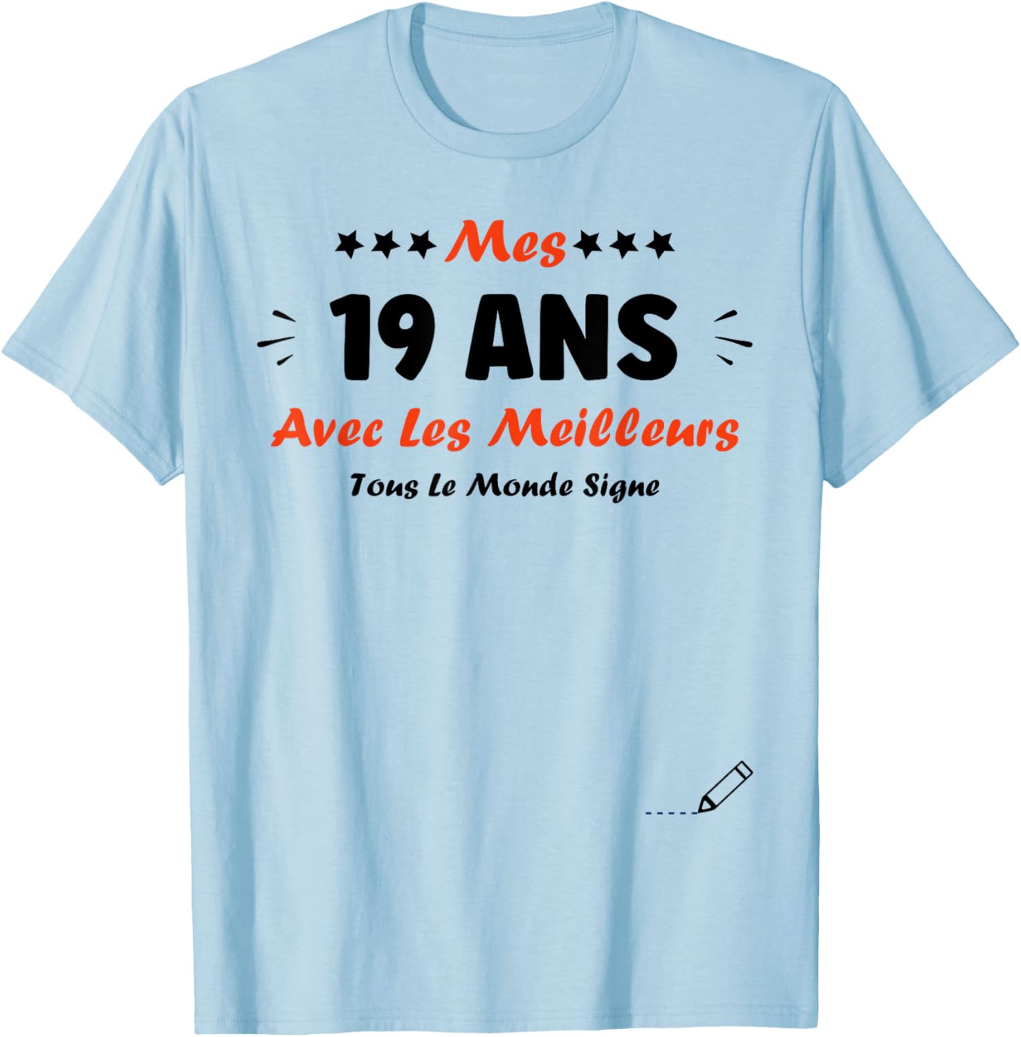 Signature 19 Years Birthday Humour 19 Years to Sign , white, S T-Shirt - T-Shirt | Light Blue