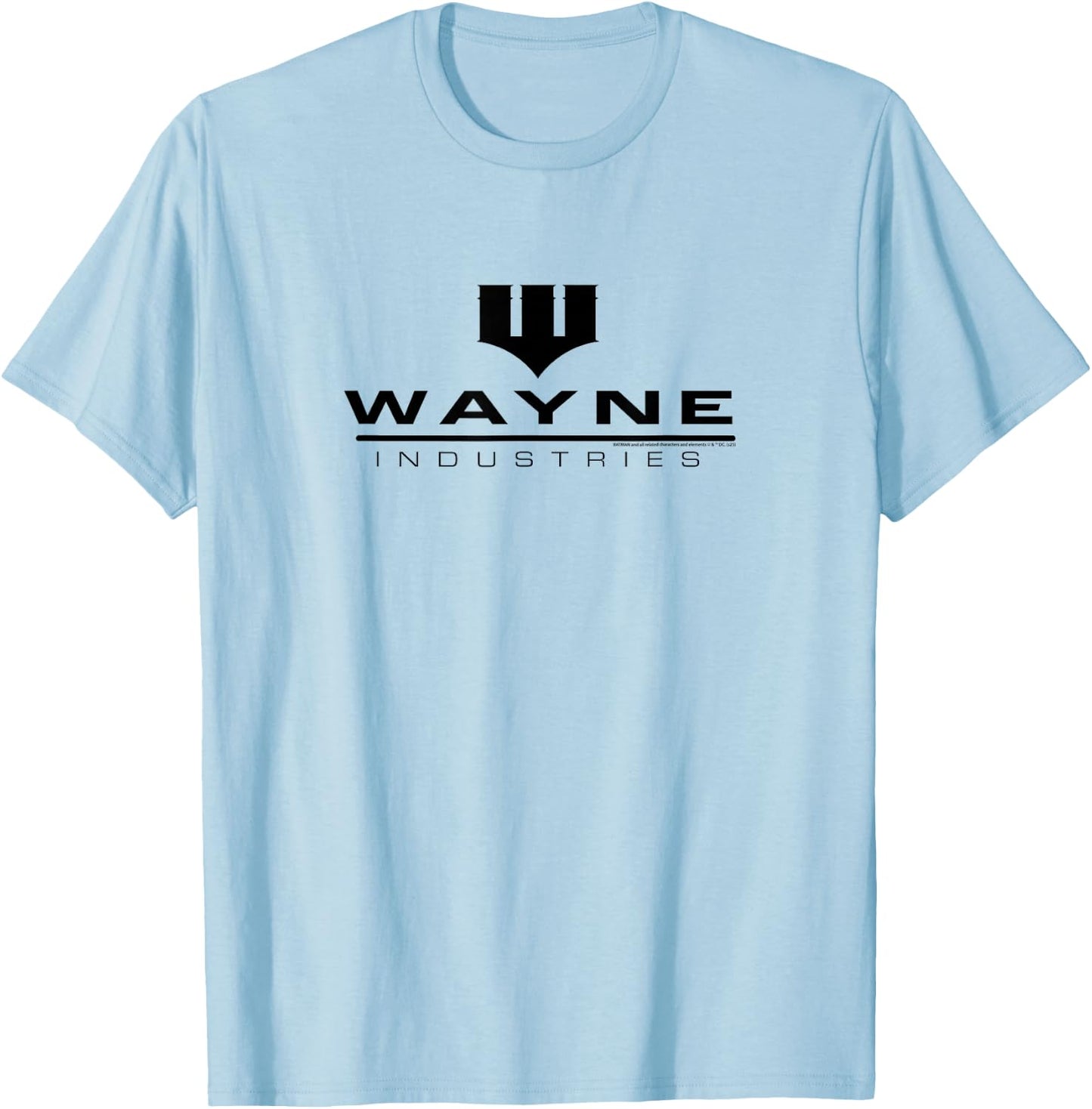 Batman Wayne Industries Logo , grey, S T-Shirt - T-Shirt | Light Blue