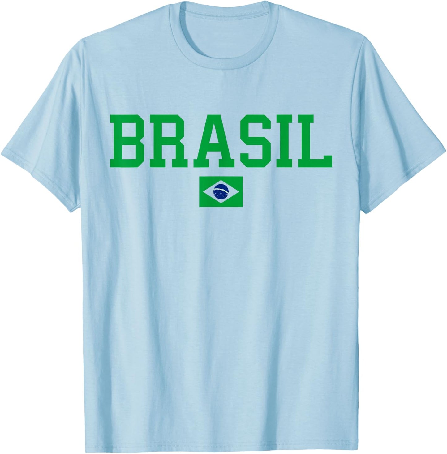 Brazil T Shirt Women Men Kids Brasil Brazilian Flag Yellow T-Shirt - T-Shirt | Light Blue