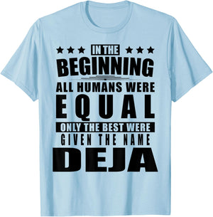 Name Deja First Name Gifts - Funny Personalized Gift T-Shirt - T-Shirt | Light Blue
