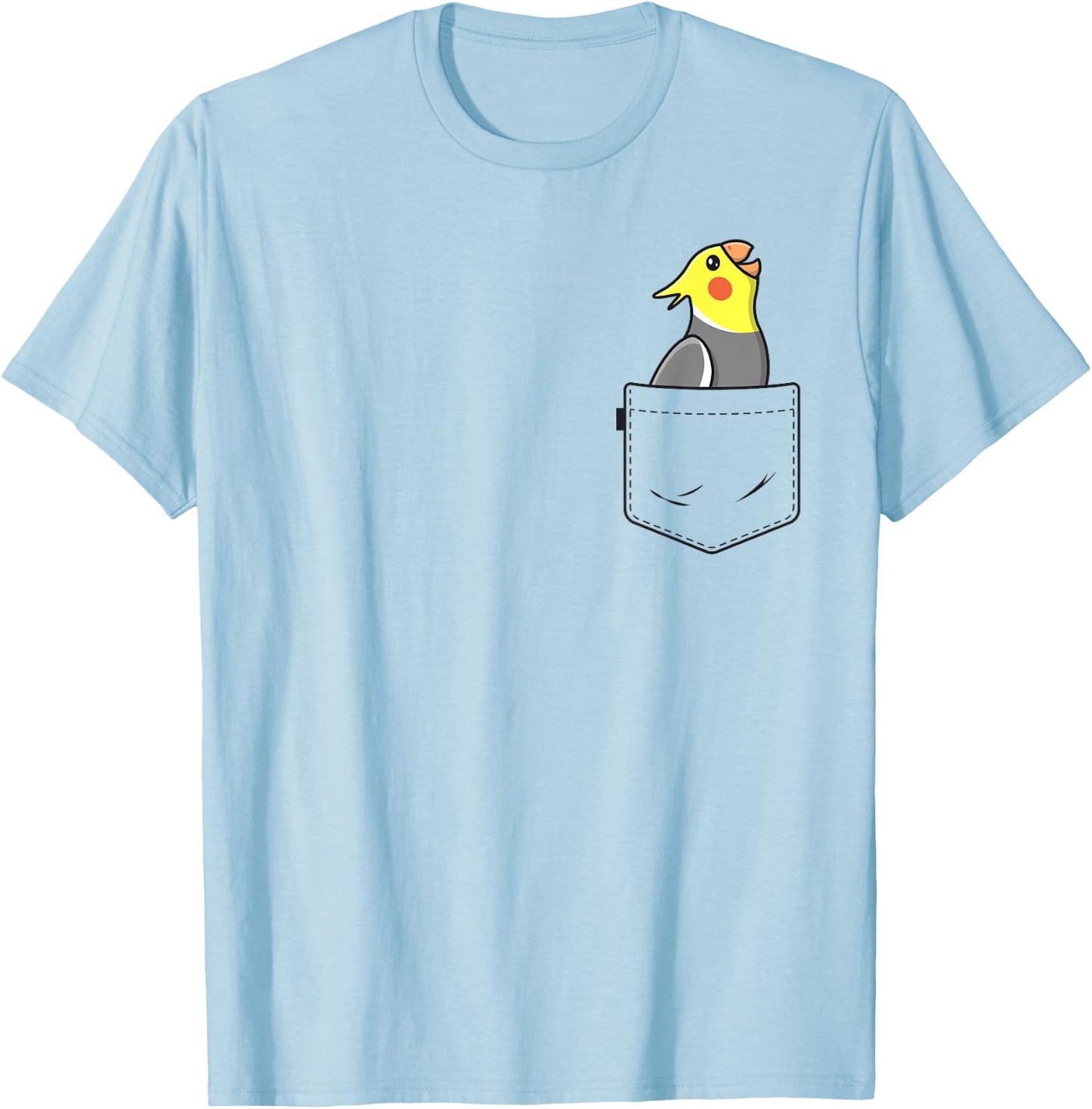 Pocket Cockatiel Women Girls Funny Bird Mom Birb Lovers T-Shirt - T-Shirt | Light Blue