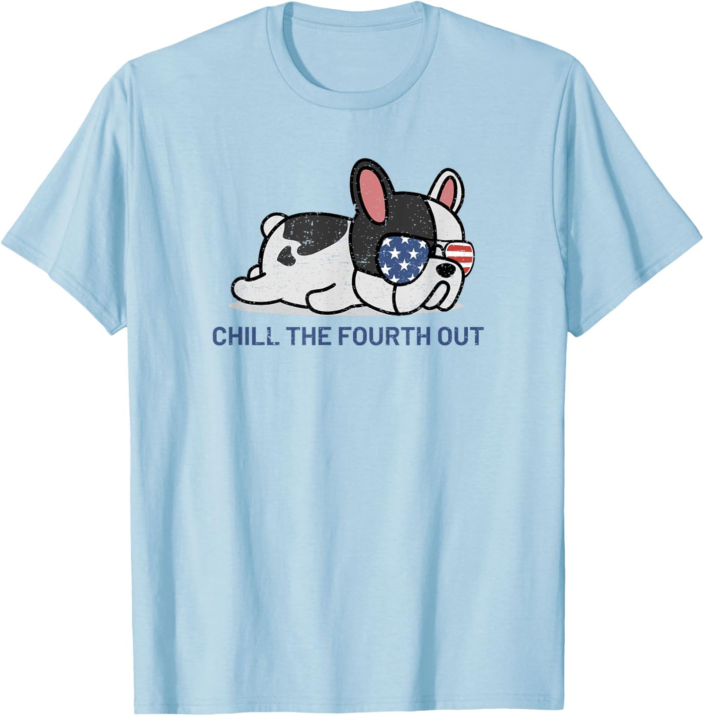 Funny 4th Of July French Bulldog Gift Frenchie Lover T-Shirt - T-Shirt | Light Blue