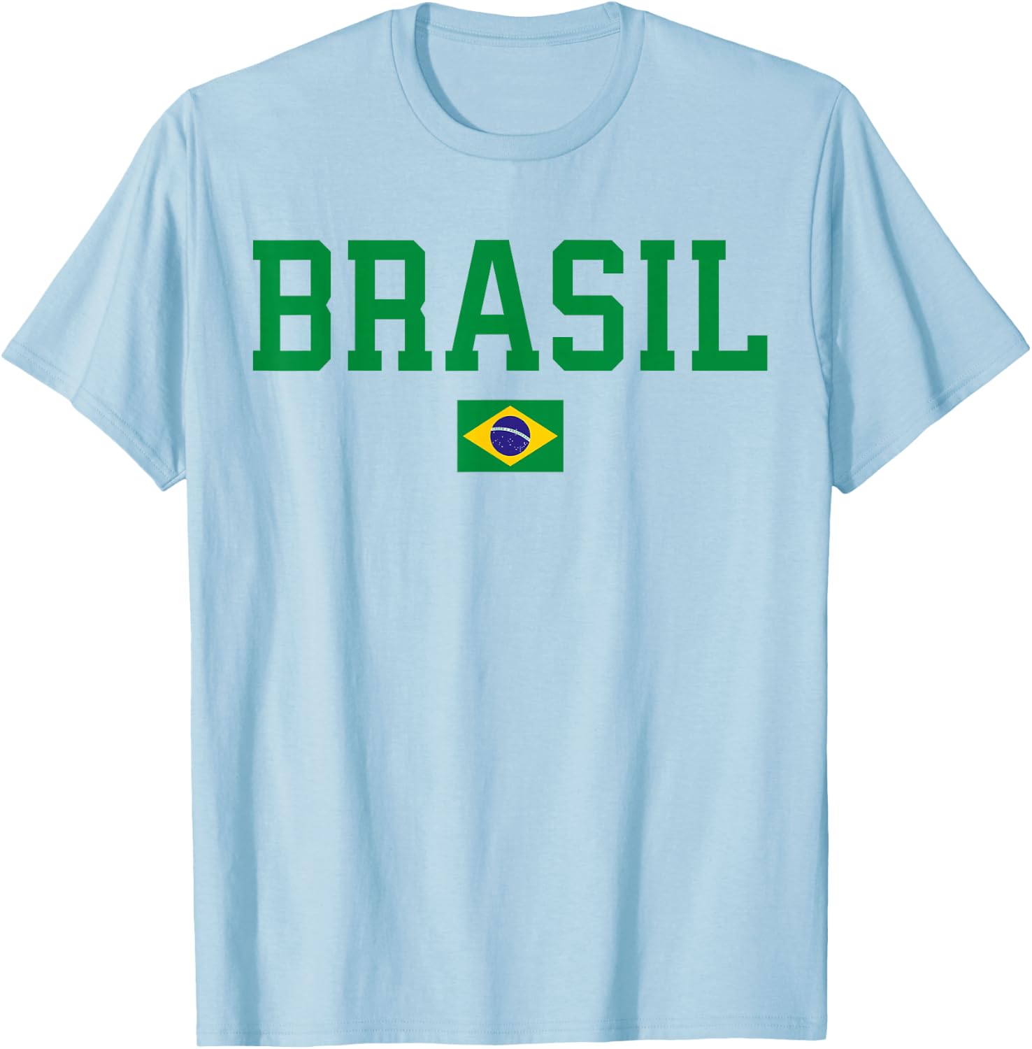 Brasil Brazil Flag T-Shirt - T-Shirt | Light Blue