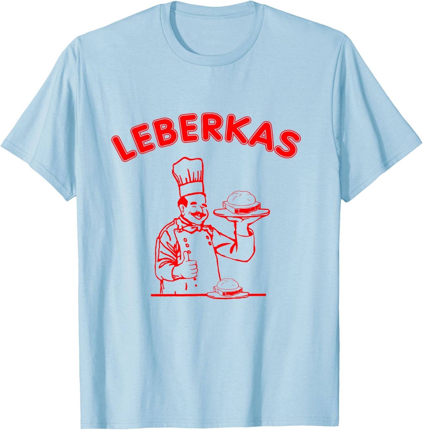 Leberkas Designs , White T-Shirt - T-Shirt | Light Blue
