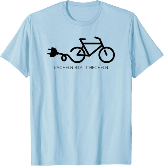 Lächeln statt hecheln Motiv für Radfahrer, E-Biker, EMTB T-Shirt - T-Shirt | Light Blue
