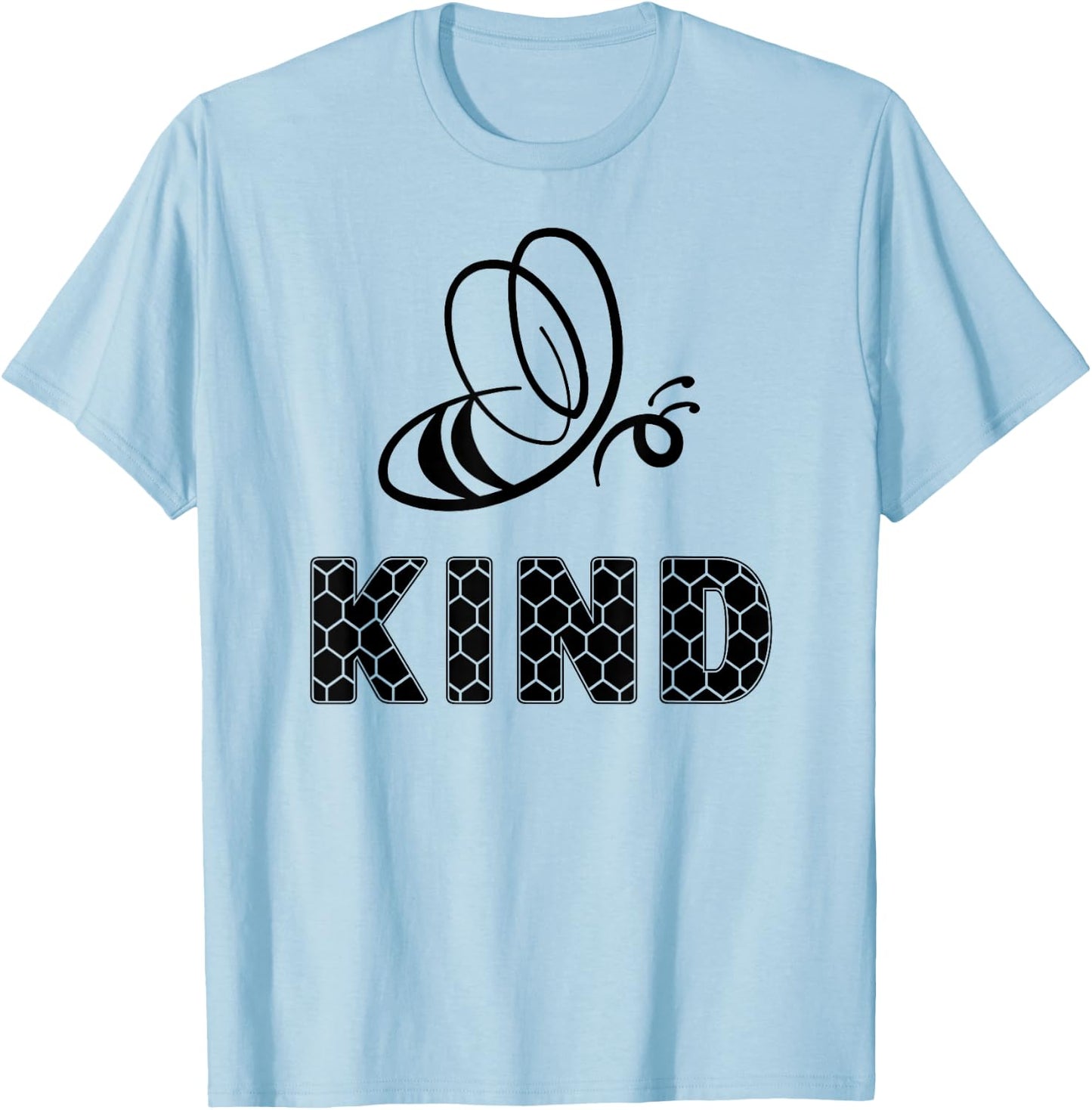Bee Kind. Cute Bee Doodle. , Men & Kids. Yellow T-Shirt - T-Shirt | Light Blue