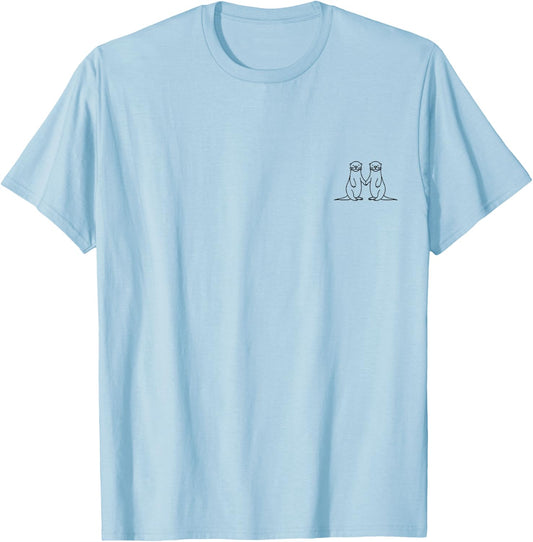 Otter Minimalism , White T-Shirt - T-Shirt | Light Blue