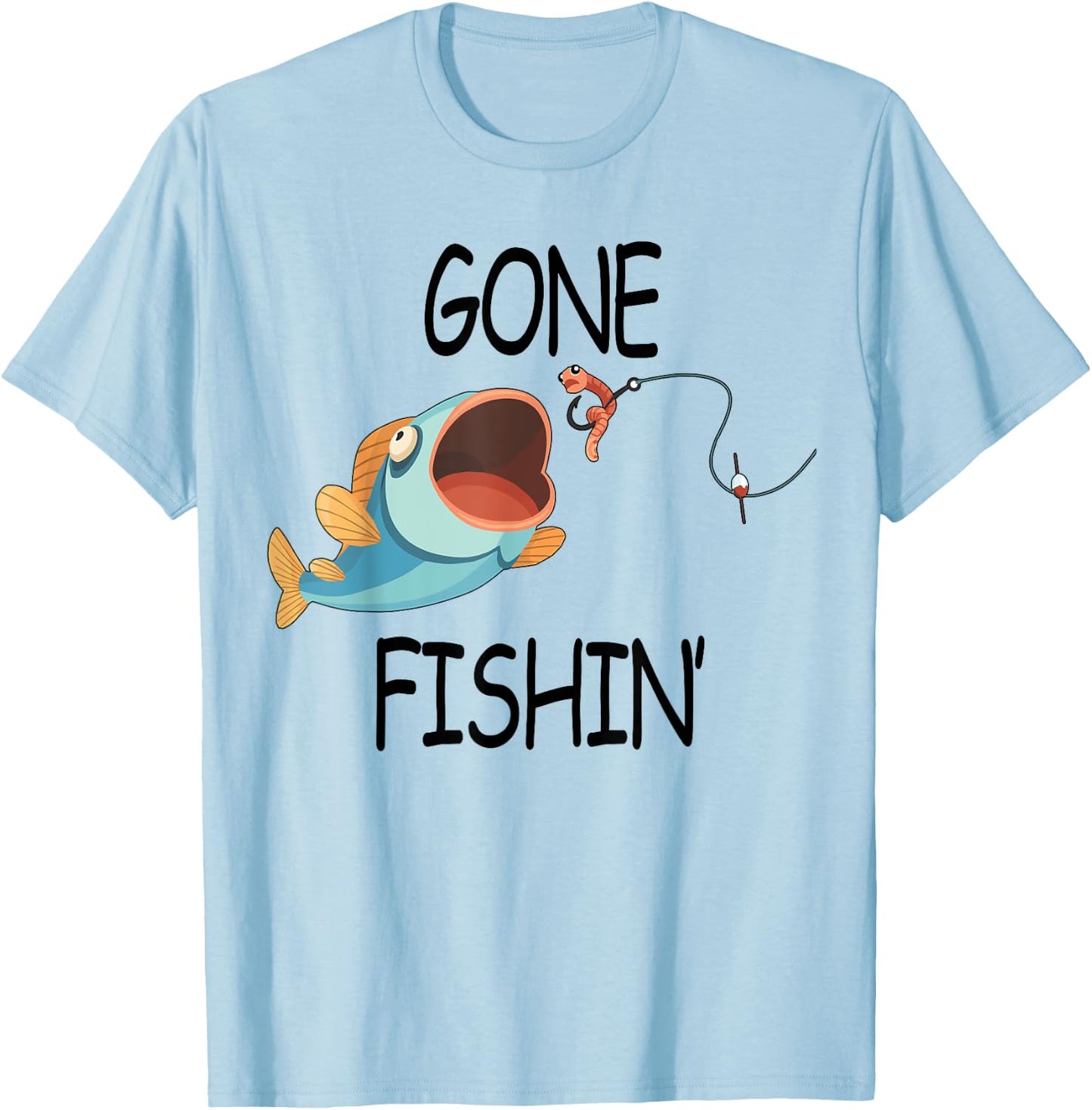 Gone Fishing-Shirt Kids Toddler Boys Girls Son Funny Fishing T-Shirt - T-Shirt | Light Blue