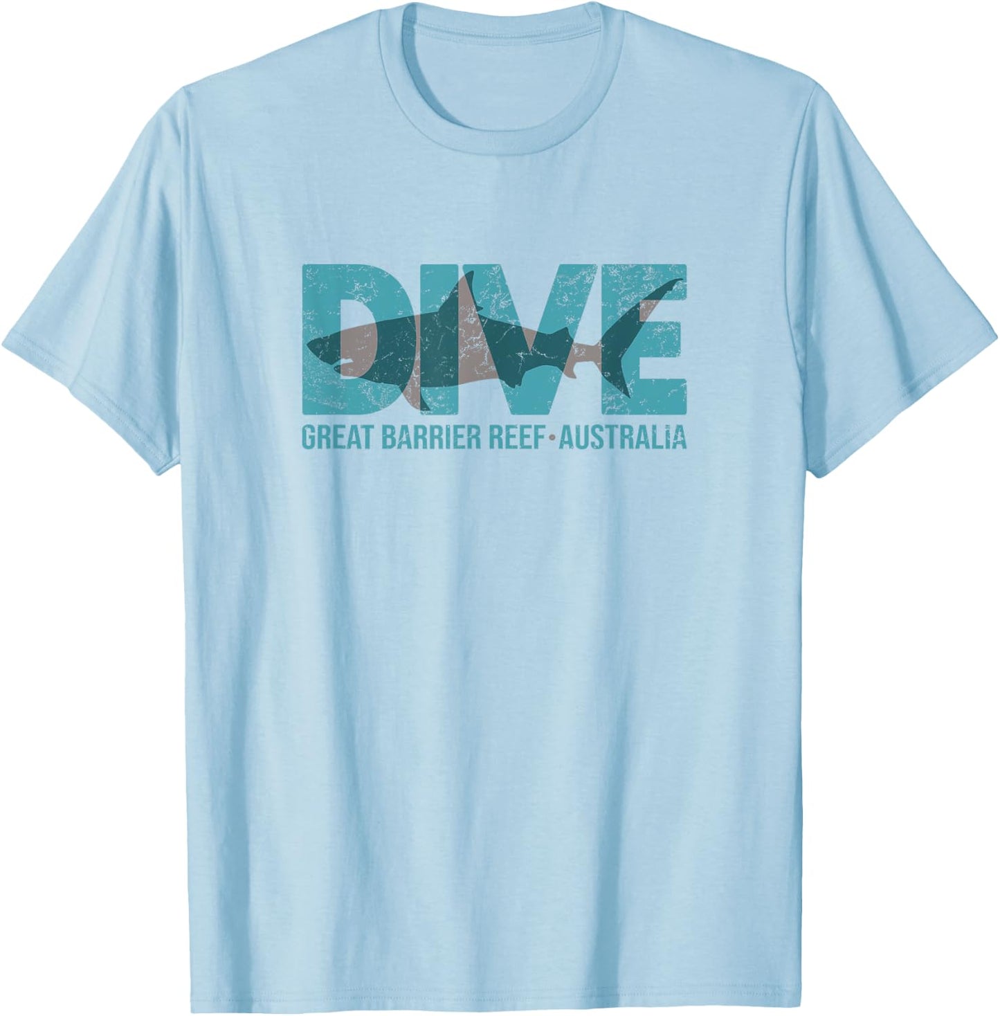 Australia Diving Great Barrier Reef Shark Dive T-Shirt - T-Shirt | Light Blue