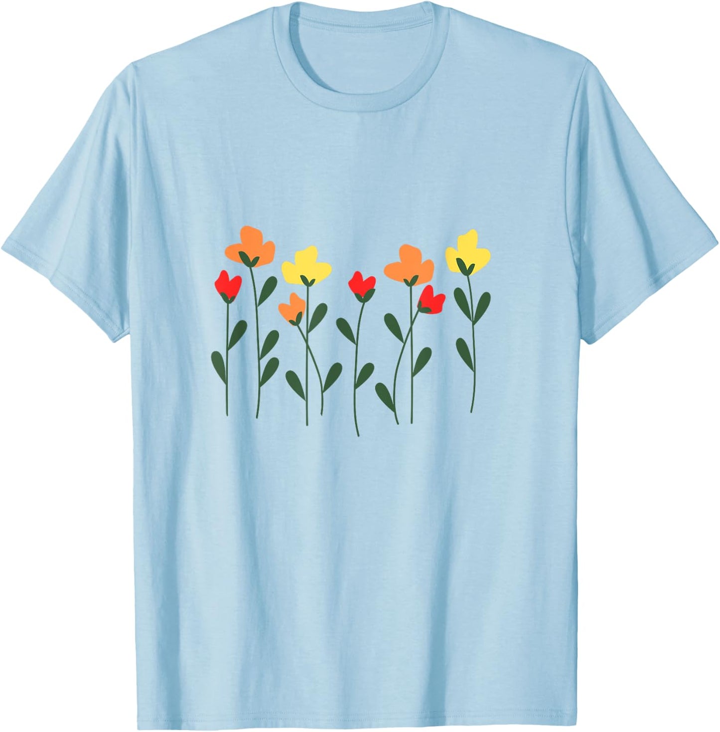 Summer Wildflowers Women's , white, S T-Shirt - T-Shirt | Light Blue