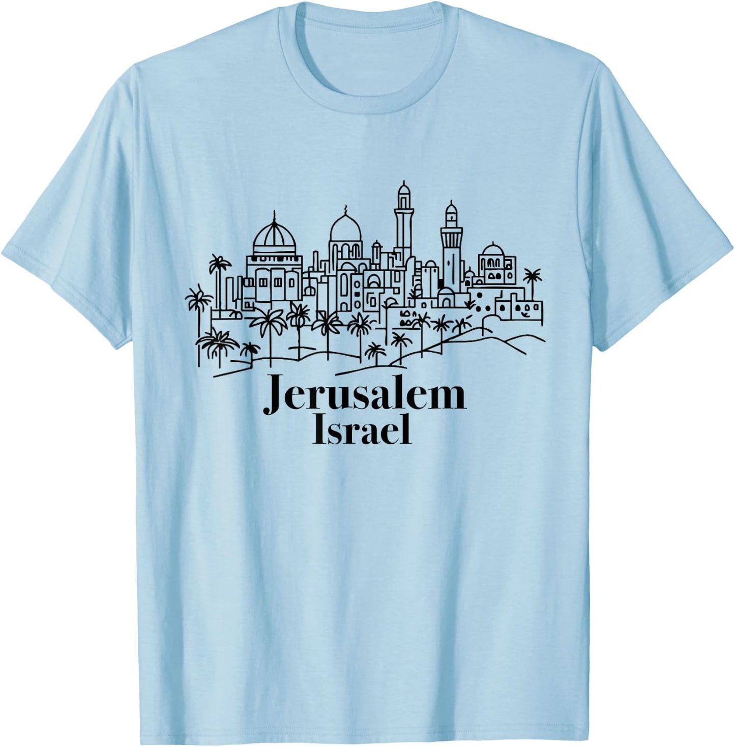 Jérusalem Israël Skyline Souvenir Israélien Juif Femme Homme T-Shirt - T-Shirt | Light Blue