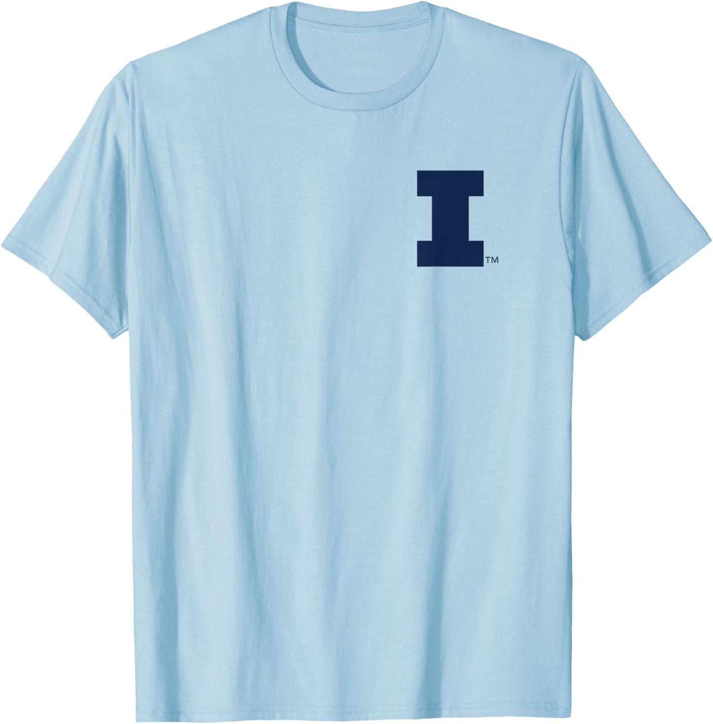 Illinois Fighting Illini Left Chest Icon Officially Licensed T-Shirt - T-Shirt | Light Blue