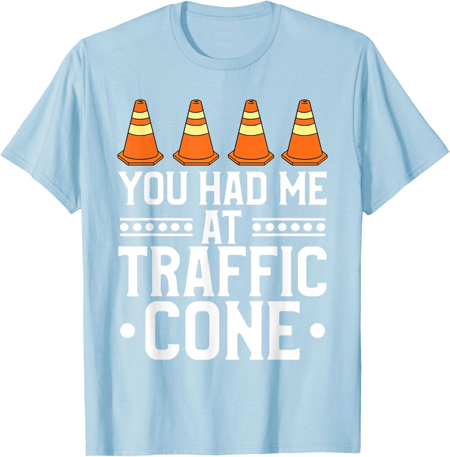 Halloween Costume Funny Lazy Halloween Traffic Cone T-Shirt - T-Shirt | Light Blue