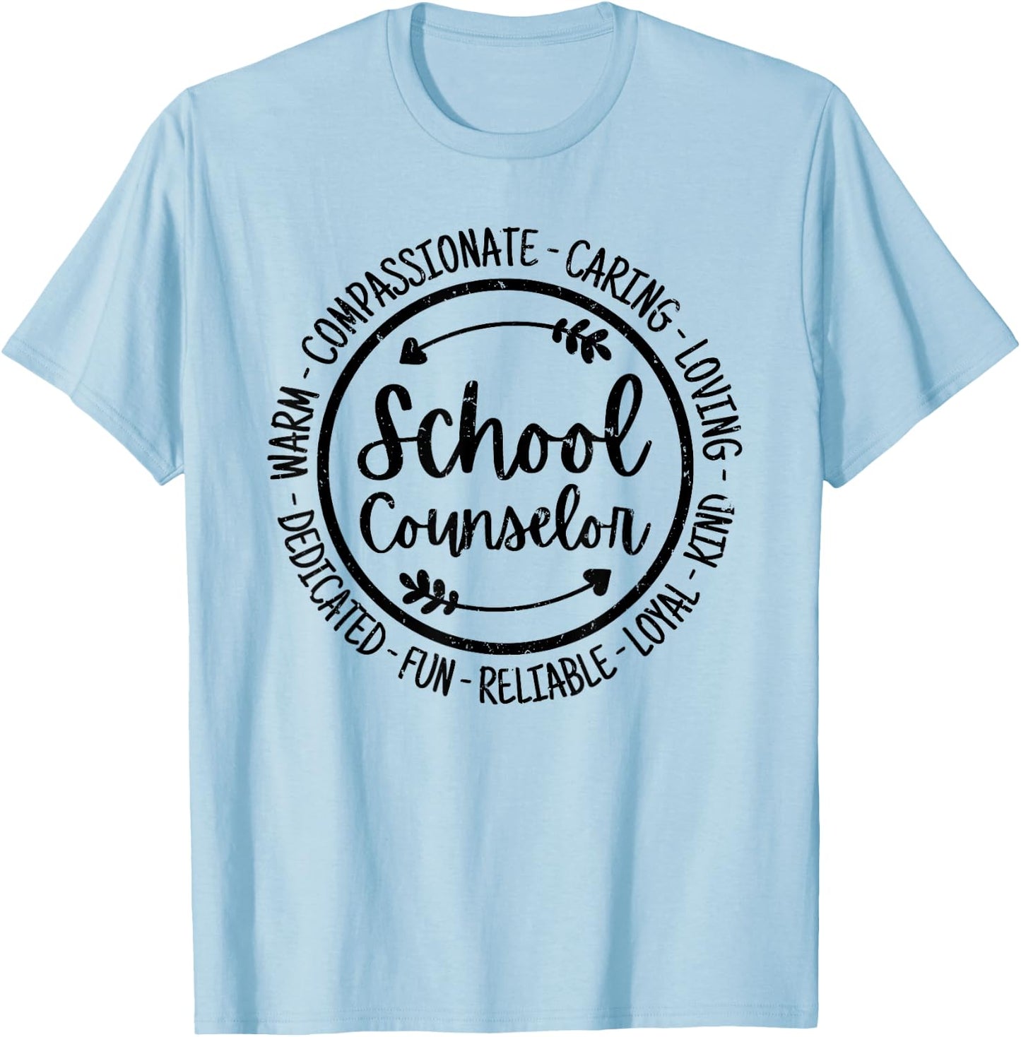 School Counselor Guidance Counselor Vintage Distressed T-Shirt - T-Shirt | Light Blue