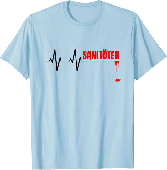 Rettungssanitäter Fun Shop - Sanitöter Notfallsanitäter Rettungssanitäter Sanitäter , Weiß, Klein, Männer, Halbarm, , Klassisch, V-Ausschnitt, 1 Count, 0 Taschen, EU 43, Maschinenwäsche T-Shirt - T-Shirt | Light Blue
