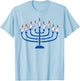 Hanukkah Menorah Cat Happy Hanukcat Funny Jewish Chanukah T-Shirt - T-Shirt | Light Blue