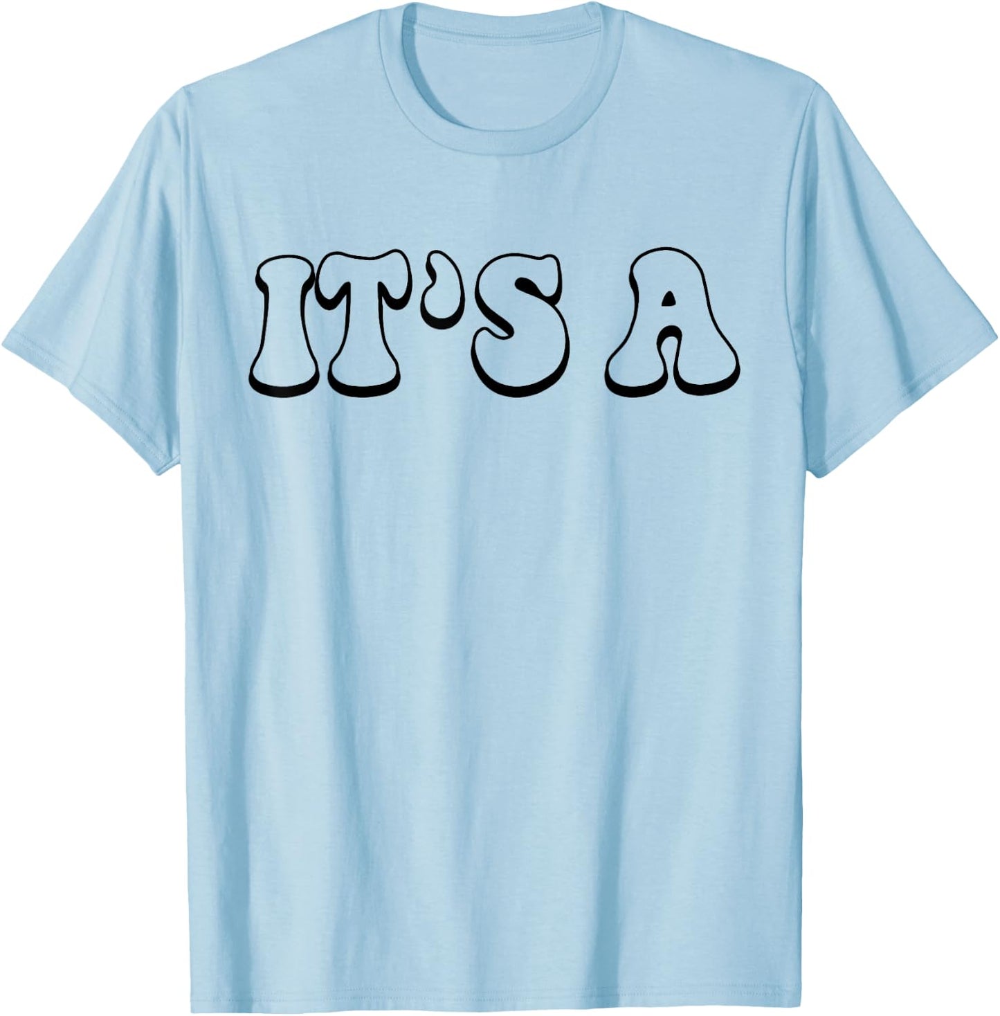 Gender Reveal Pink Or Blue Painted Handprints Groovy Retro T-Shirt - T-Shirt | Light Blue