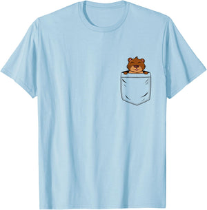 Otter Lovers Cute Funny Otter In Pocket T-Shirt - T-Shirt | Light Blue