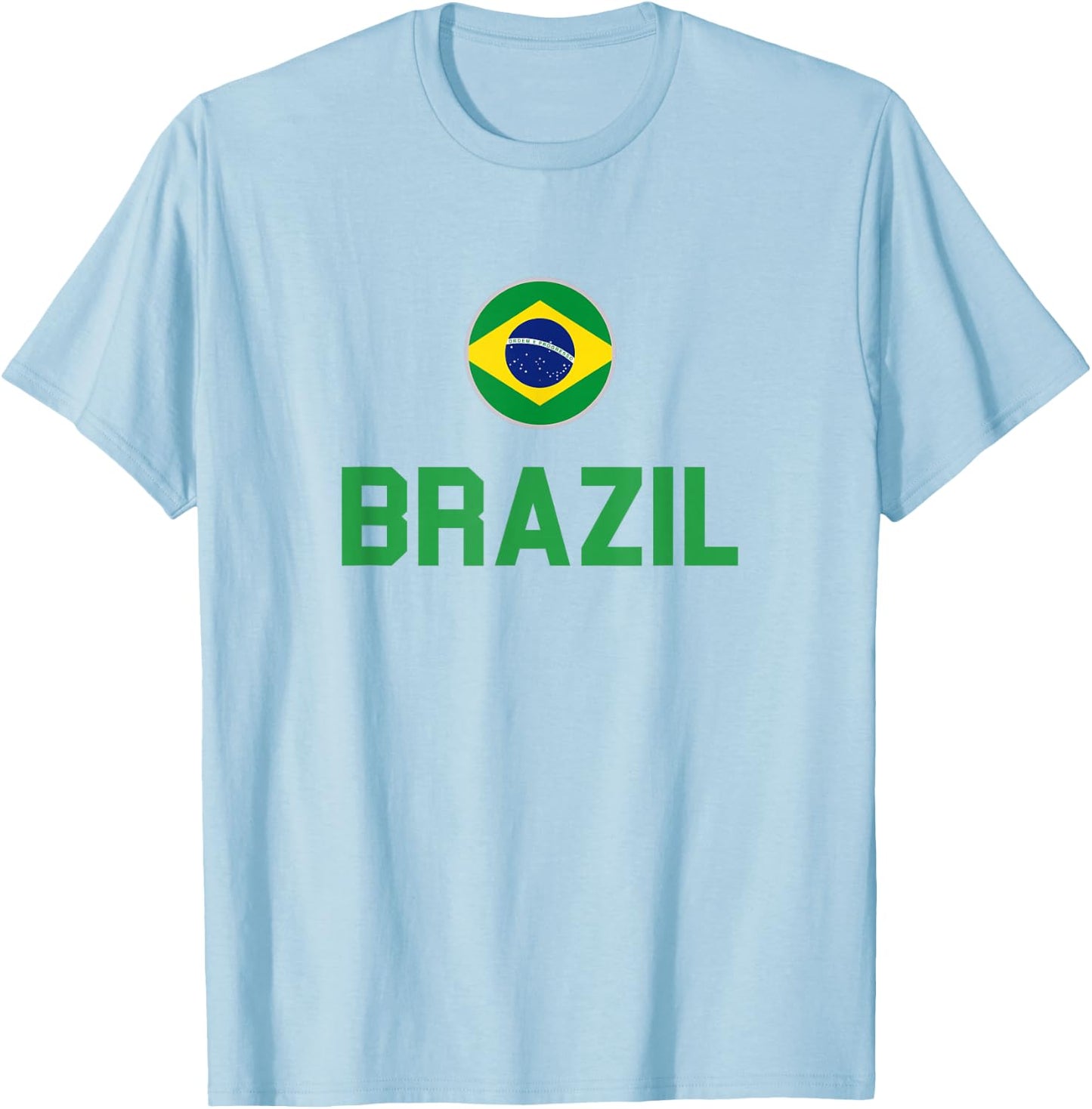 Brazil 2024 Brazilian Flag Proud , yellow T-Shirt - T-Shirt | Light Blue