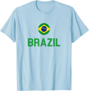 Brazil 2024 Brazilian Flag Proud , yellow T-Shirt - T-Shirt | Light Blue