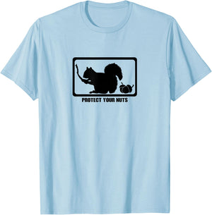 Funny Squirrel Protect Your Nuts forest rodent T-Shirt - T-Shirt | Light Blue
