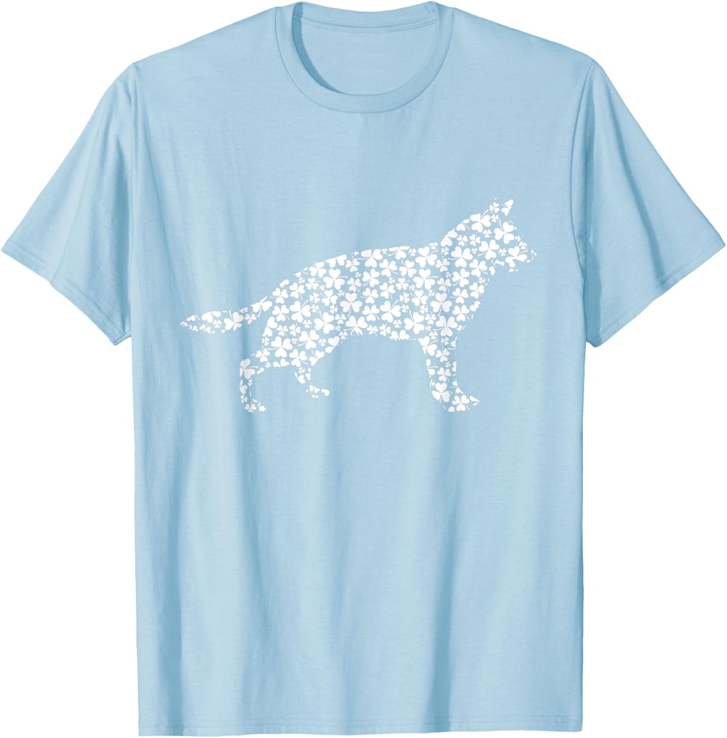 German Shepherd Dog Cute Shamrock St Patricks Day T-Shirt - T-Shirt | Light Blue