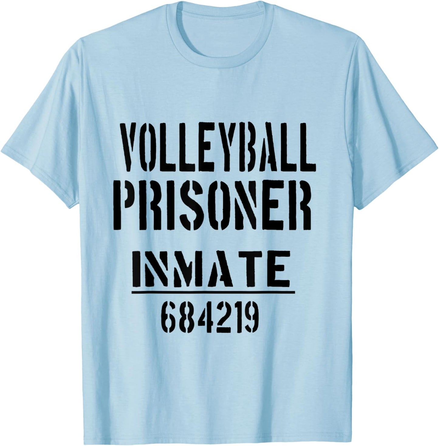 Volleyball Halloween Costume - Funny Prisoner Jail Inmate T-Shirt - T-Shirt | Light Blue